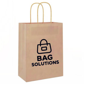 brązowa torba 250 x 150 x 330 mm papierowa reklamowa z nadrukiem